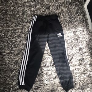 Black and White Adidas sweatpants